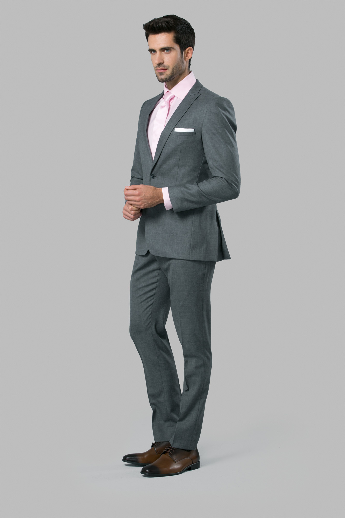 Grey suit best sale for men